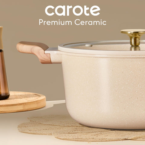 CAROTE pot in use with simmering soup demonstrating even heating and consistent results
