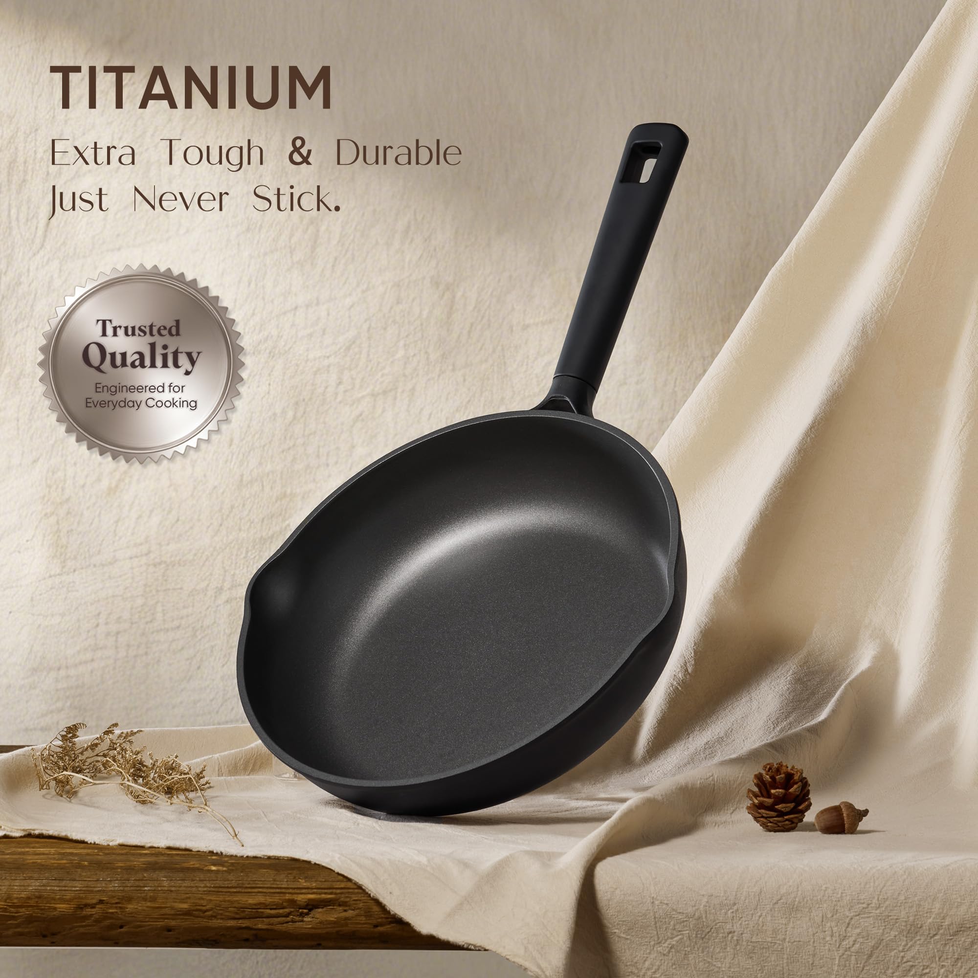 CAROTE saucepans and stockpot with lids demonstrating sealed steam retention
