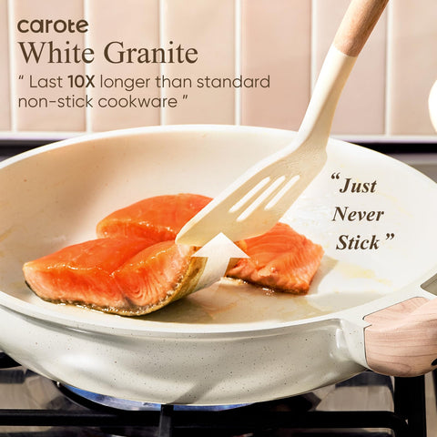 CAROTE saucepan and stockpot with lids displaying sturdy lids and convenient storage benefit