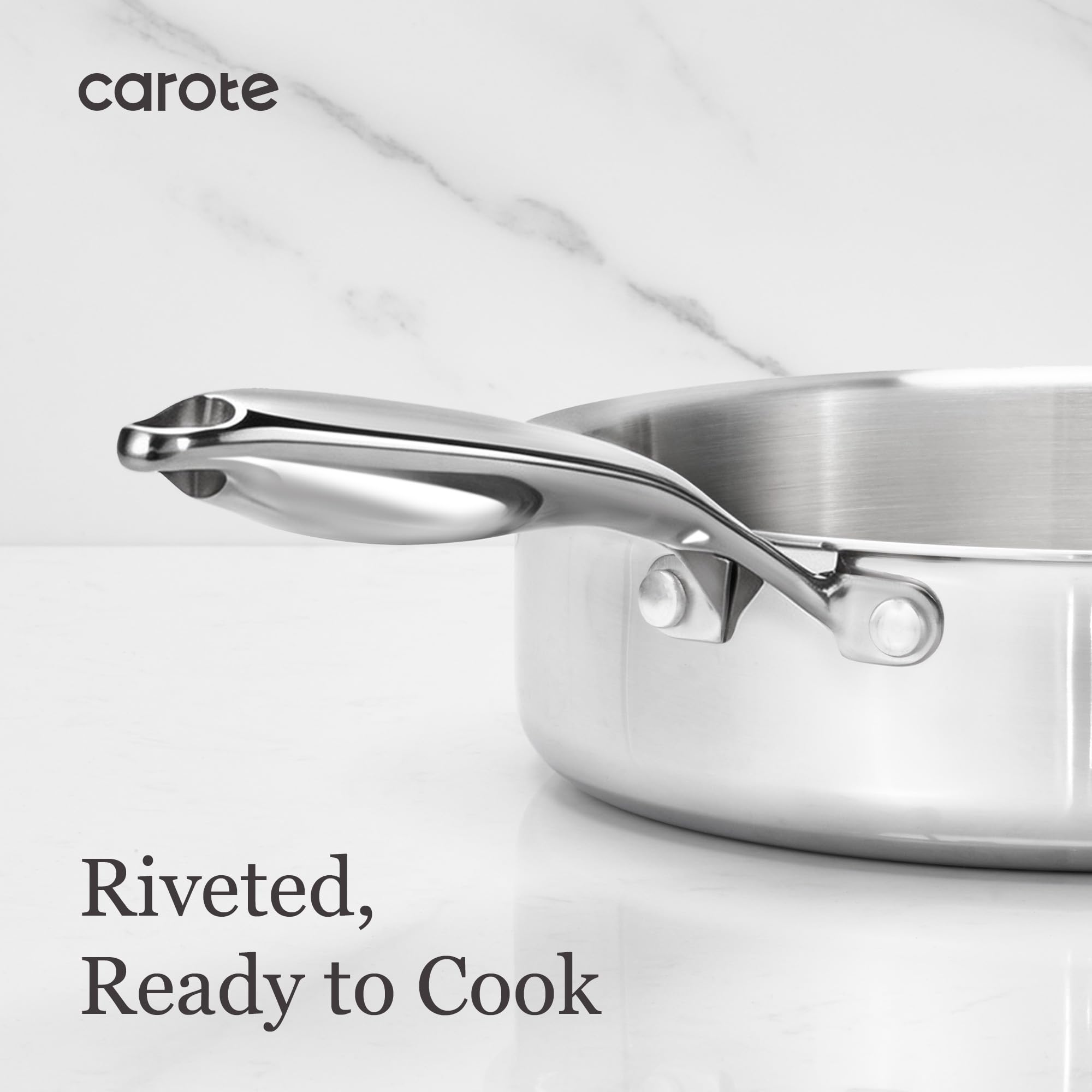 CAROTE saucepan boiling sauce in use showing reliable heat control