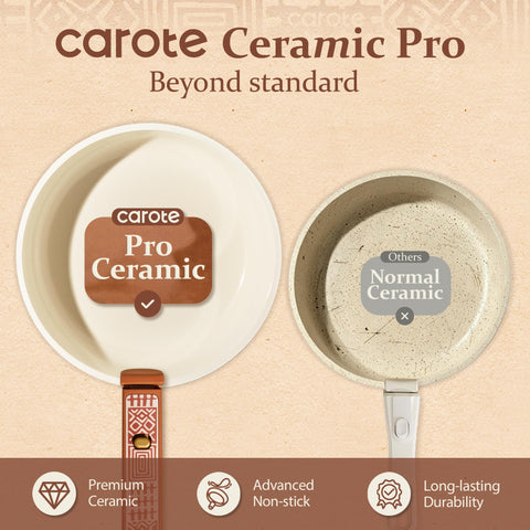 CAROTE saucepan with tempered-glass lid showing visible steam and controlled simmering benefit