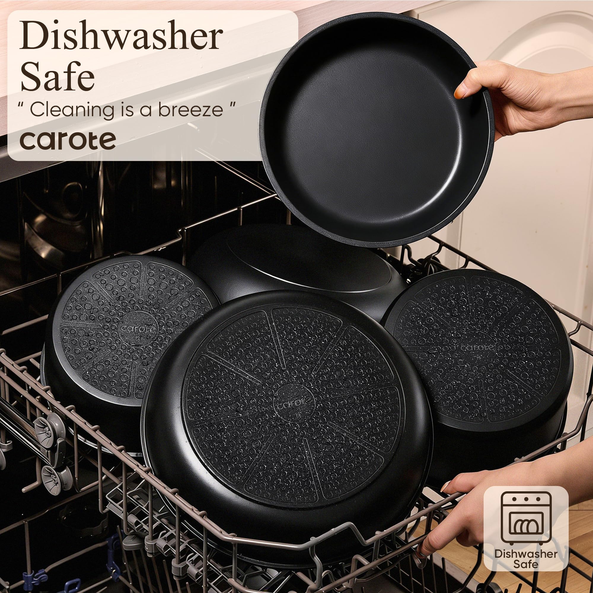 CAROTE silicone and storage lids displayed for oven-safe covering and fridge storage