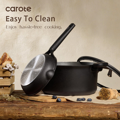 CAROTE lid silicone seal and pour spout detail for safe, no-lift draining