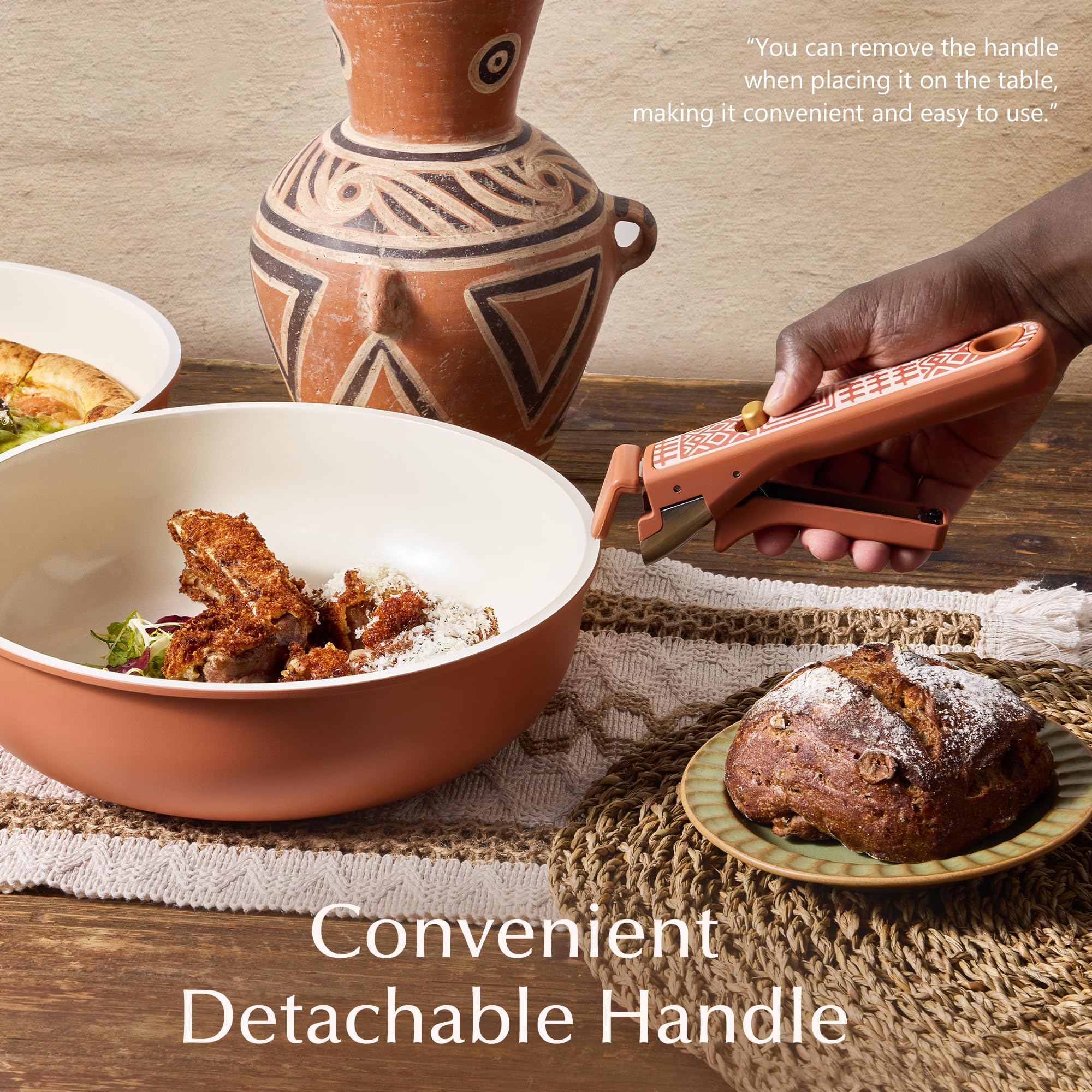 CAROTE cookware beside a ruler showing size and scale for easy portion and storage planning