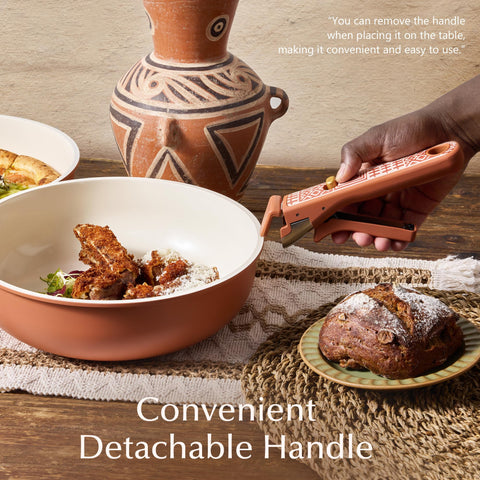 CAROTE cookware beside a ruler showing size and scale for easy portion and storage planning