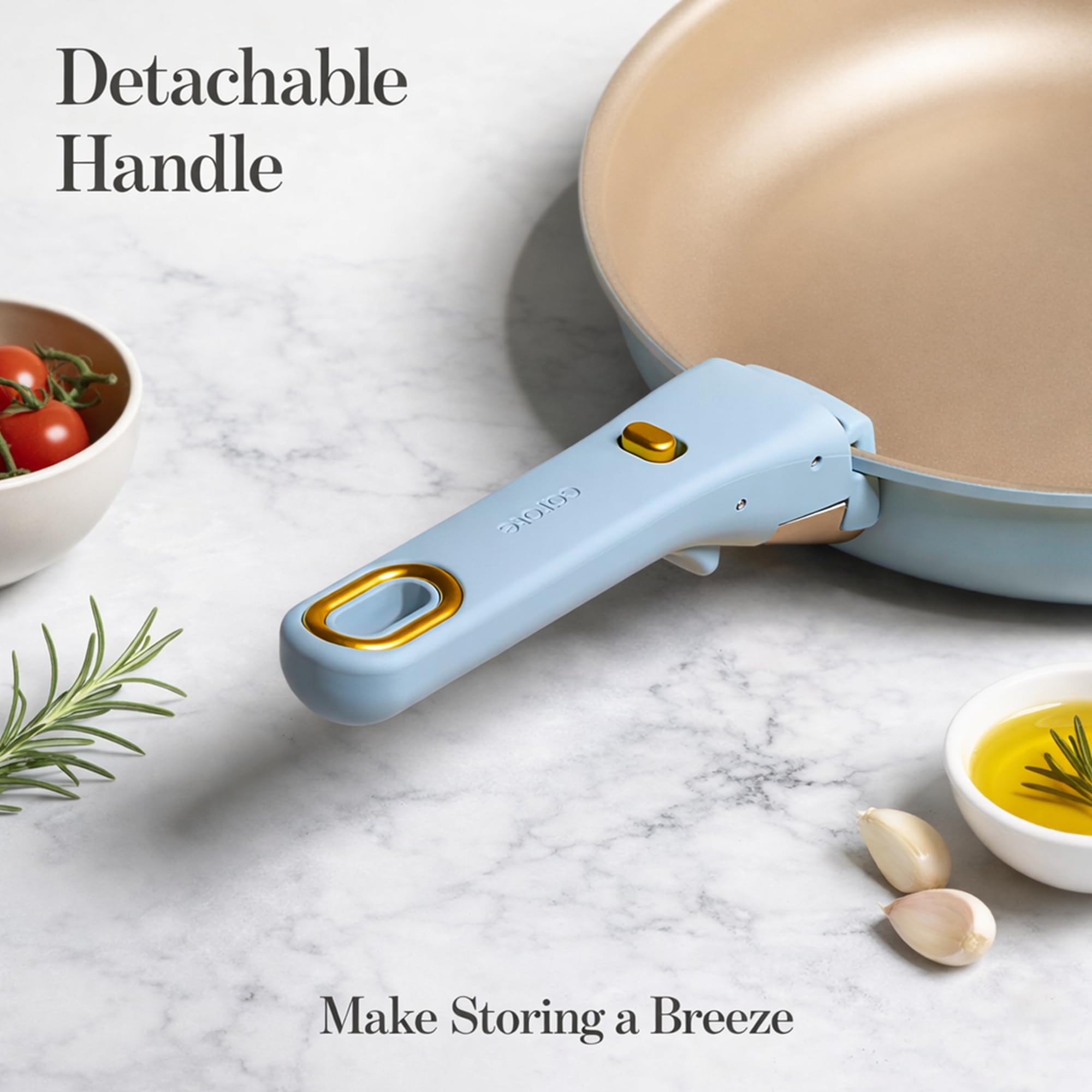 CAROTE stackable cookware nested neatly to save cabinet and RV storage space