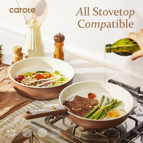 CAROTE stackable pieces inside cabinet illustrating space-saving storage benefit