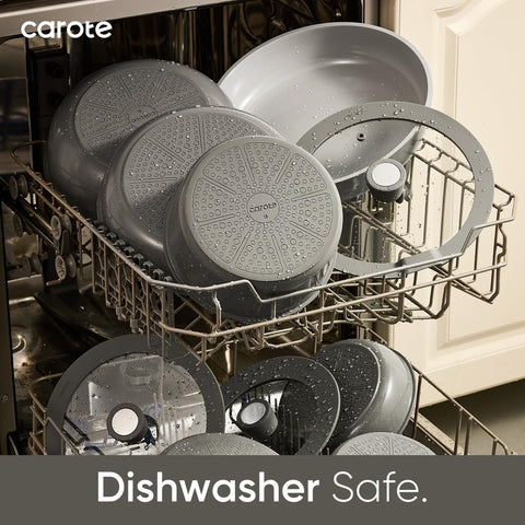 CAROTE stacked pans demonstrating compact storage to save space