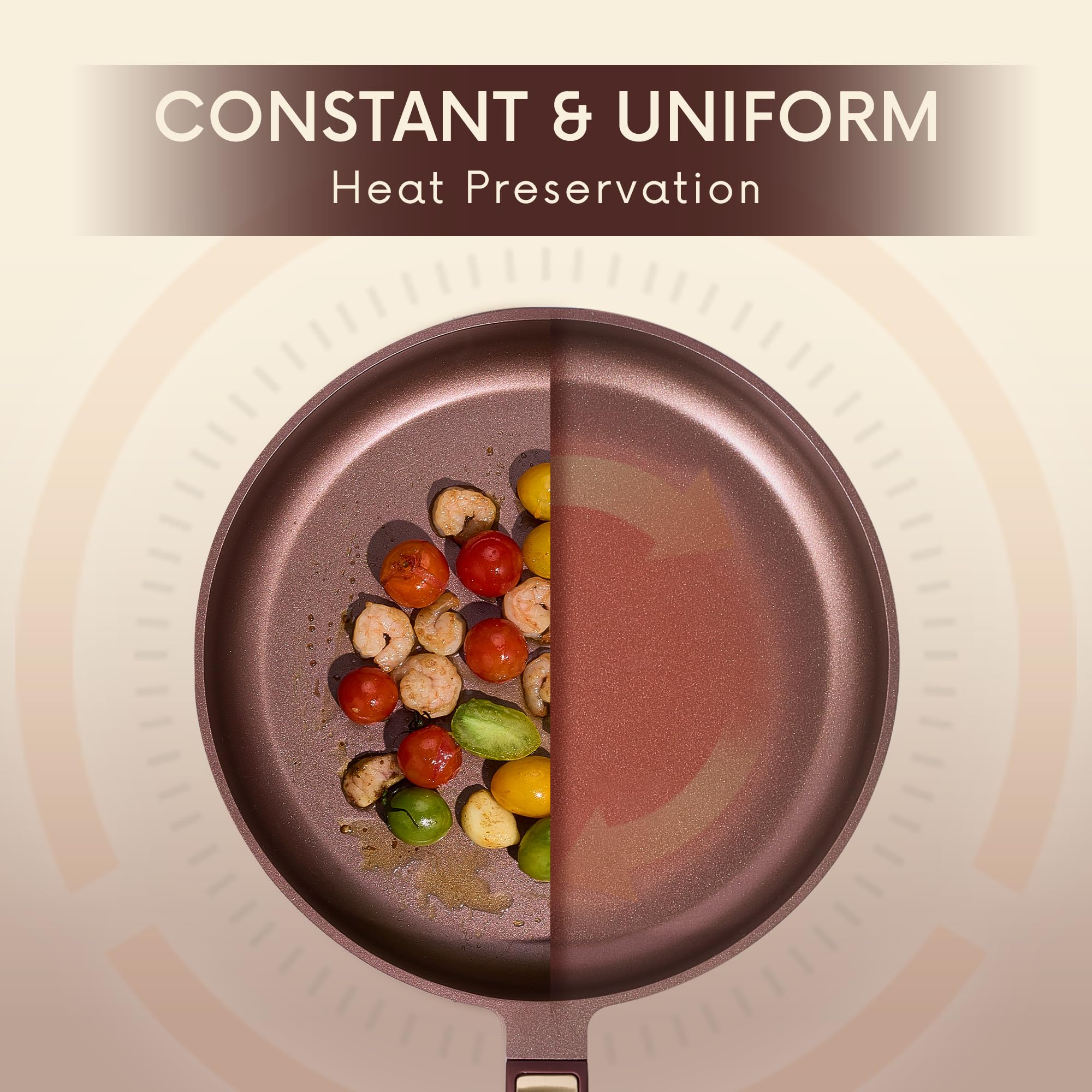 CAROTE stacked cookware with pan protectors illustrating scratch-free storage and safe nesting