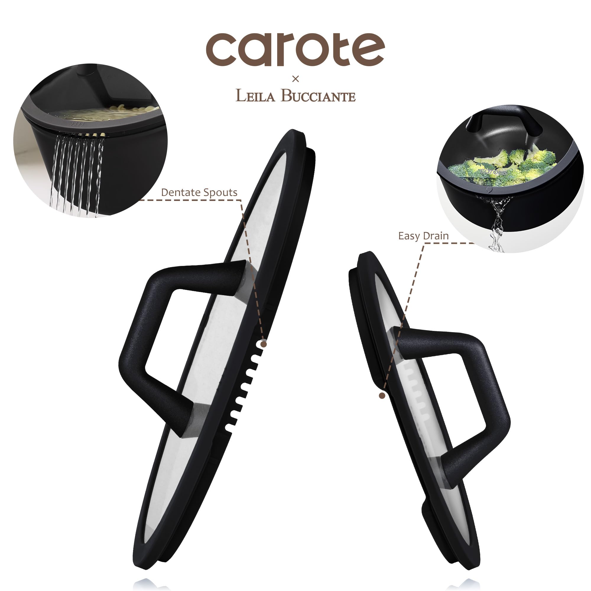 CAROTE nonstick titanium coating close-up highlighting scratch resistance