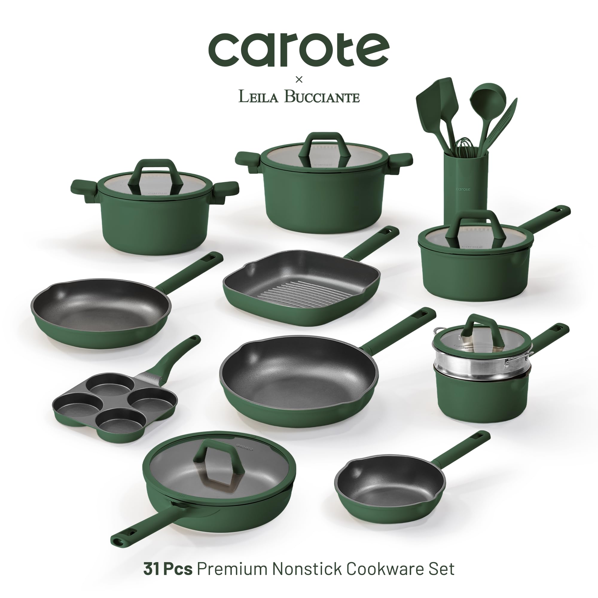 CAROTE utensils and accessories spread out, providing complete kitchen tools