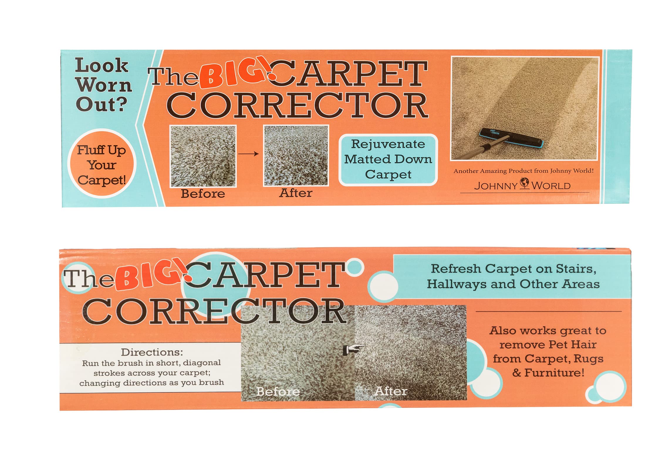 Carpet Corrector removing pet hair from rug making vacuuming easier and cleaner