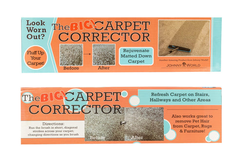 Carpet Corrector removing pet hair from rug making vacuuming easier and cleaner