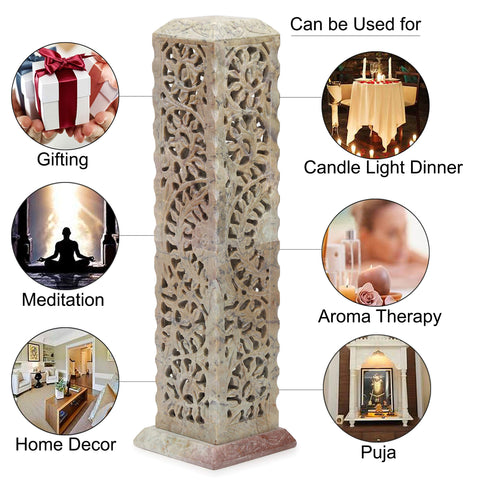 Carry Me in use with several incense sticks showing tidy ash capture and aroma layering
