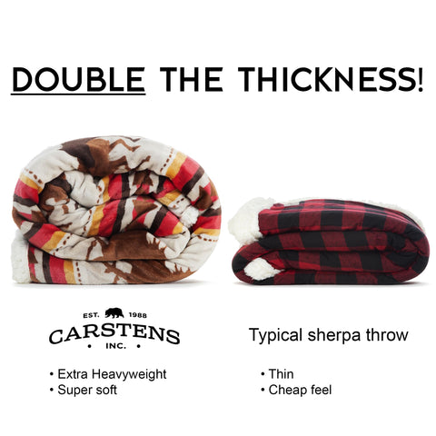 Carstens folded throw in basket shows easy storage and quick access