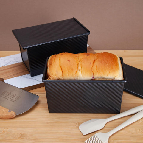 CARTMAN baked sandwich loaf in pan demonstrating straight-sided uniform slices