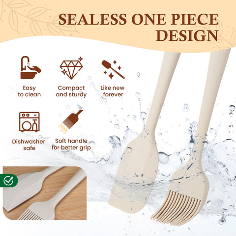 CARTMAN set with silicone spatula and pastry brush for shaping and glazing benefits