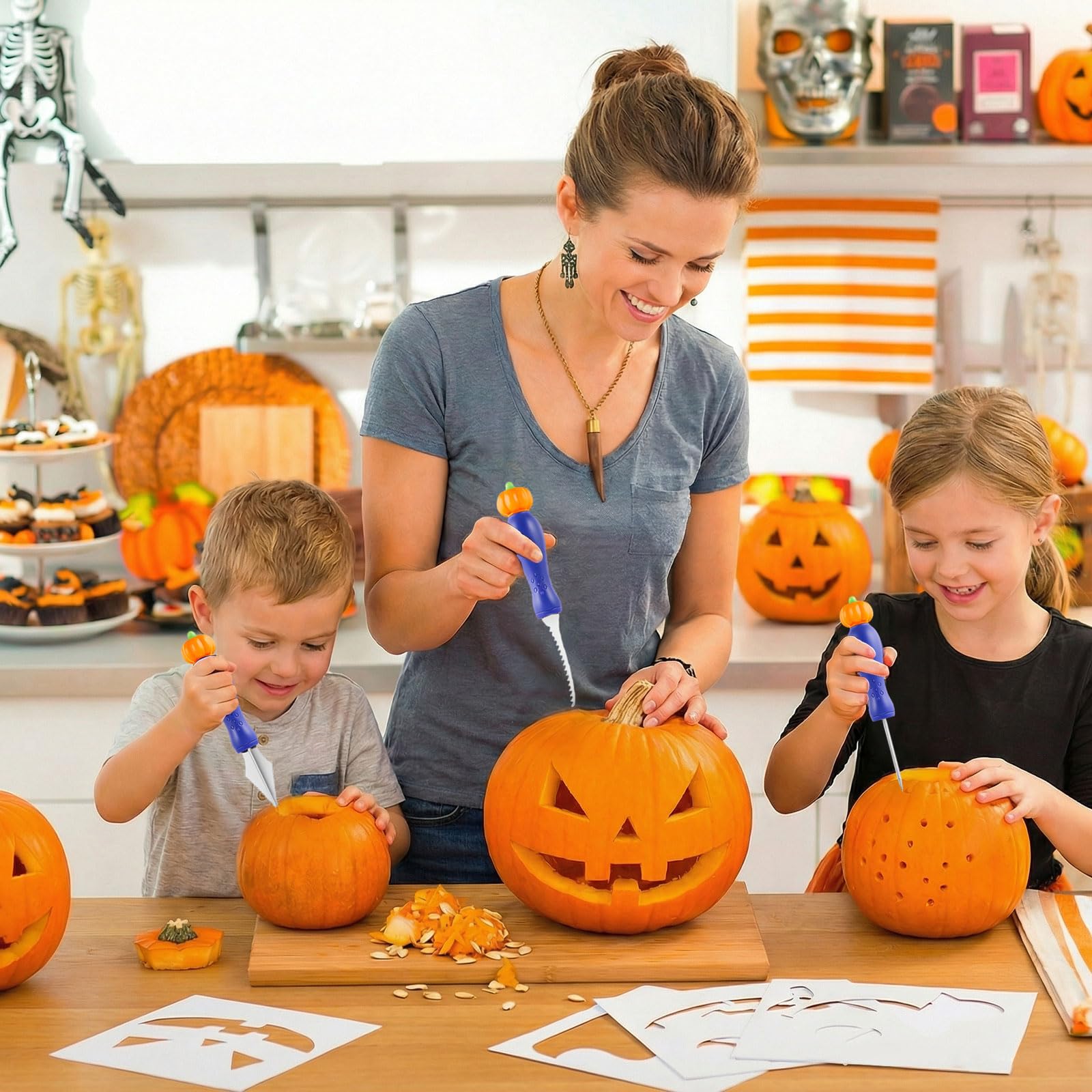 CarveFun carving demonstration on pumpkin showing detailed sculpting benefit