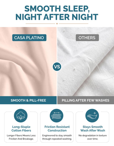 Casa Platino bed set styled in bedroom showing hotel-like crispness benefit