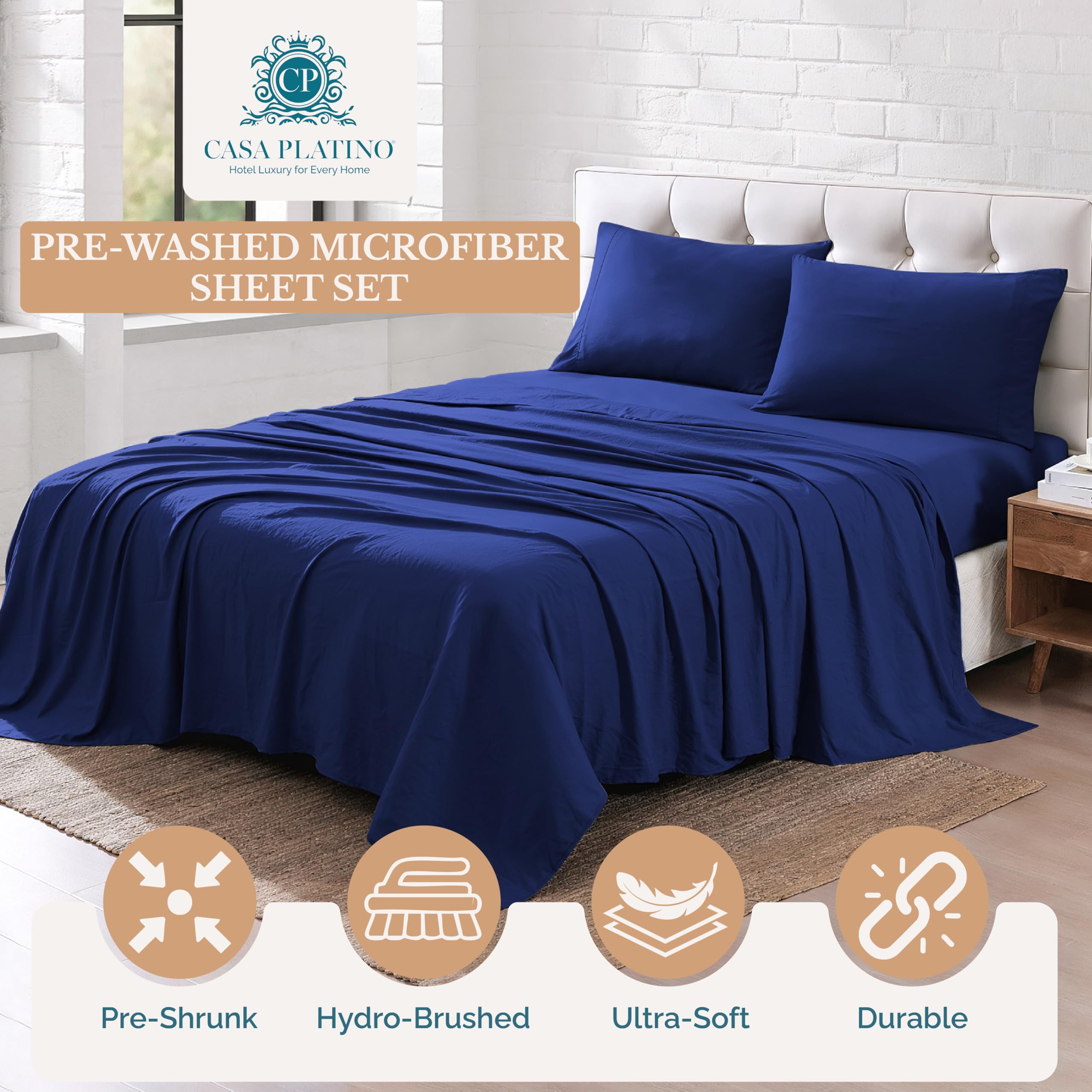 Casa Platino fitted sheet deep 15-inch pocket detail for secure fit