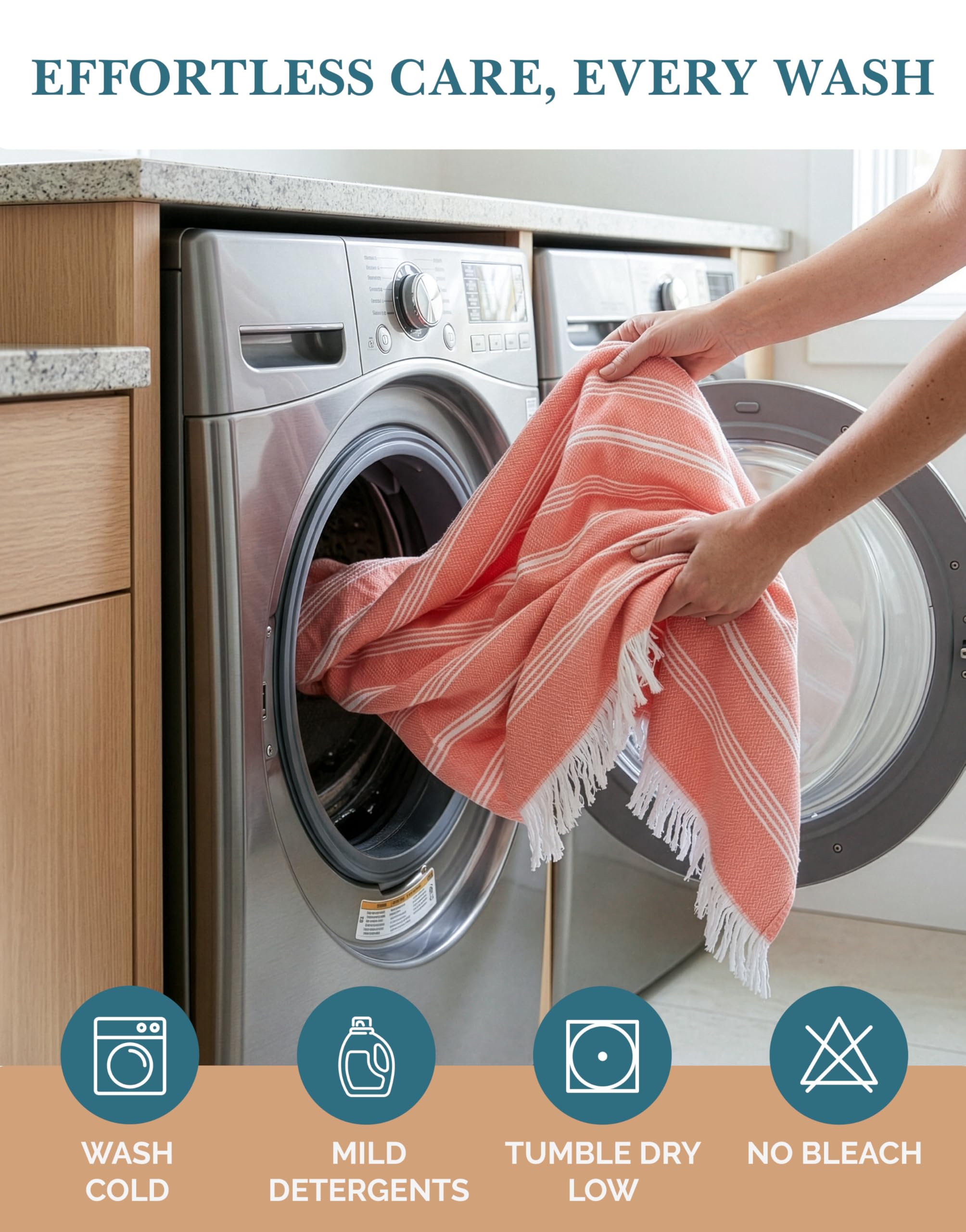 Casa Platino towel wrapped around person showing quick-dry absorbency and softness