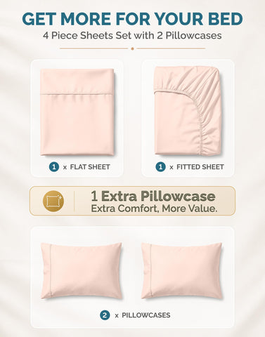 Casa Platino twin flat sheet fully spread on bed showing smooth lightweight comfort benefit