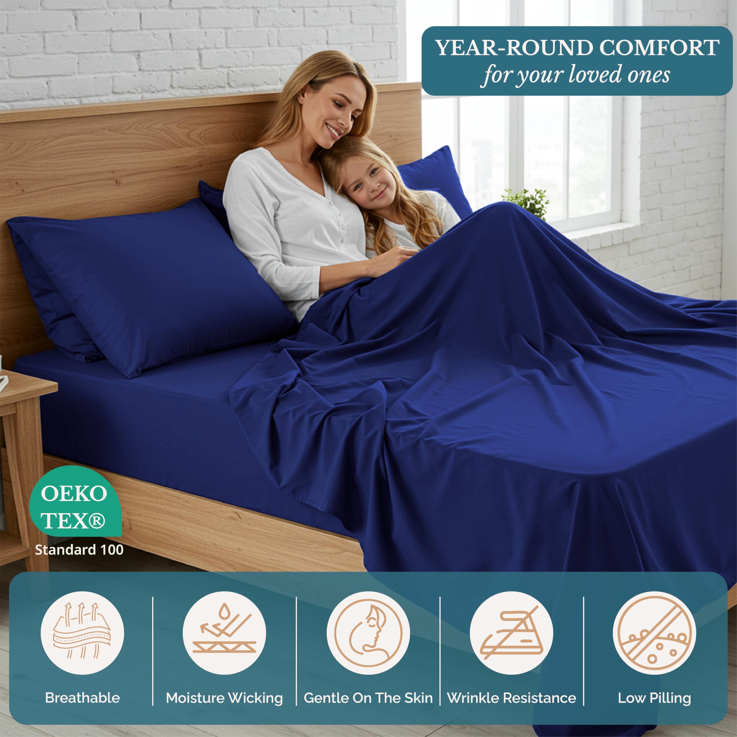 Casa Platino flat sheet spread across bed showing full coverage and drape