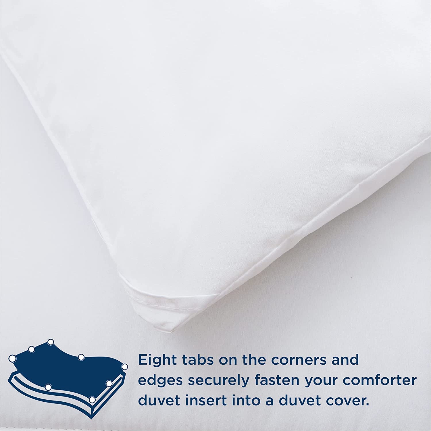 Casa Platino fluffed comforter on styled bed illustrating cozy bedroom appeal