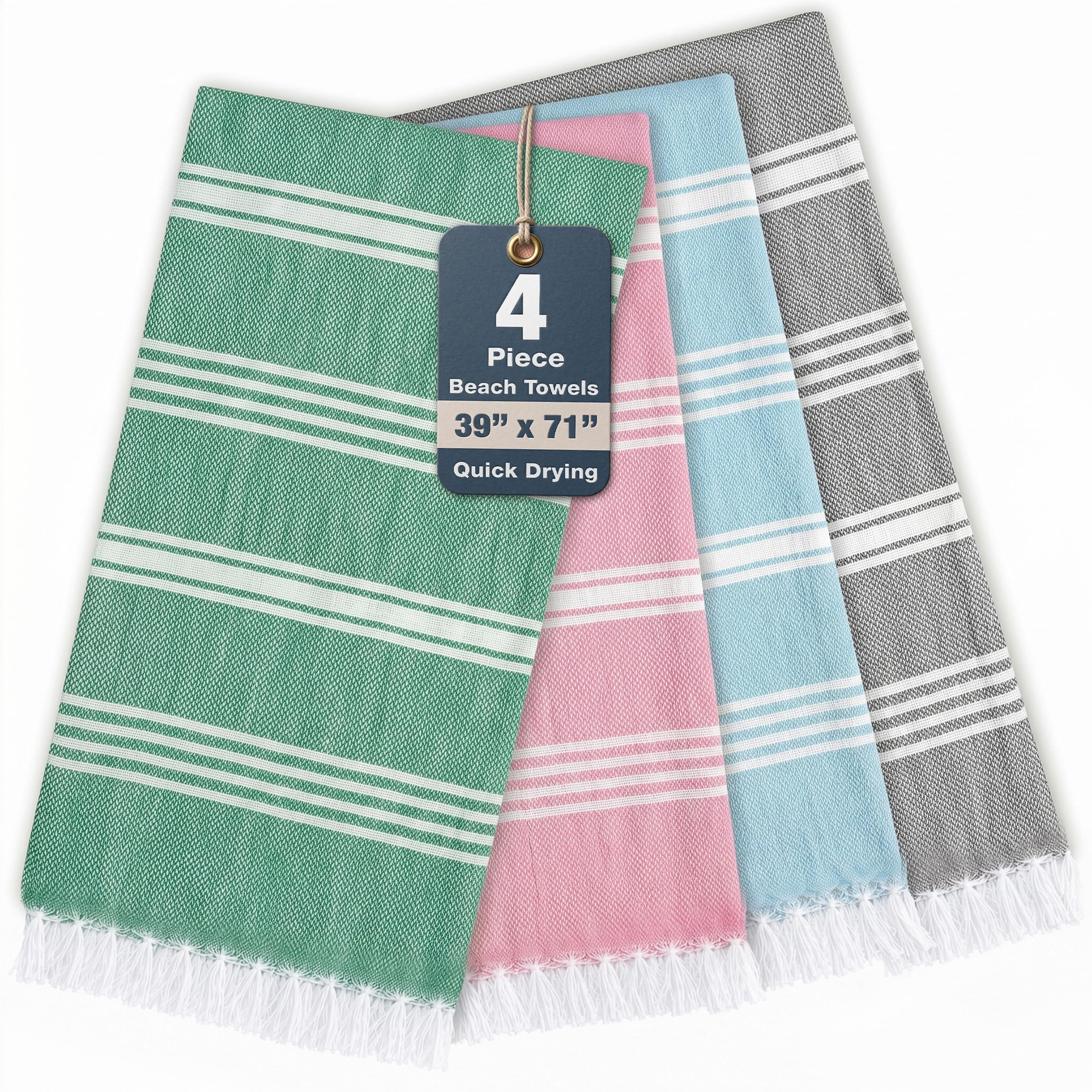 Casa Platino folded towel front view showing compact packability and style
