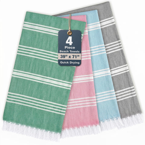 Casa Platino folded towel front view showing compact packability and style