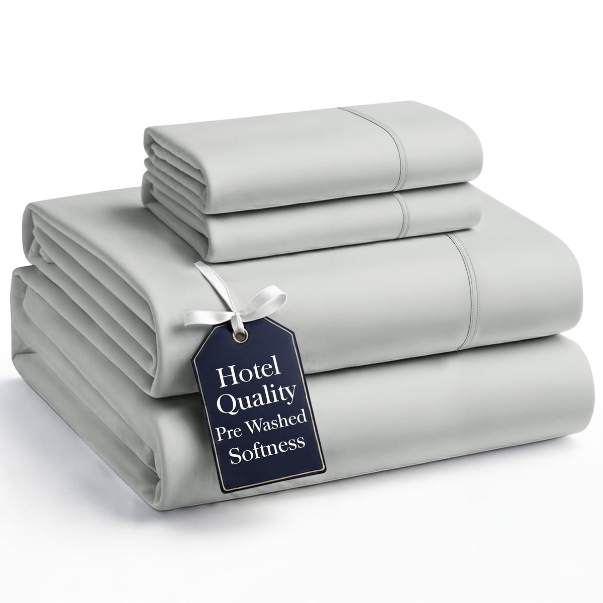 Casa Platino front packaging showing silver king sheet set and contents benefit: clear set details