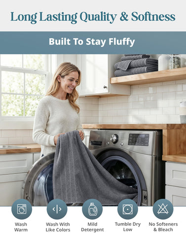 Casa Platino towels draped on bathroom rack presenting elegant décor pairing