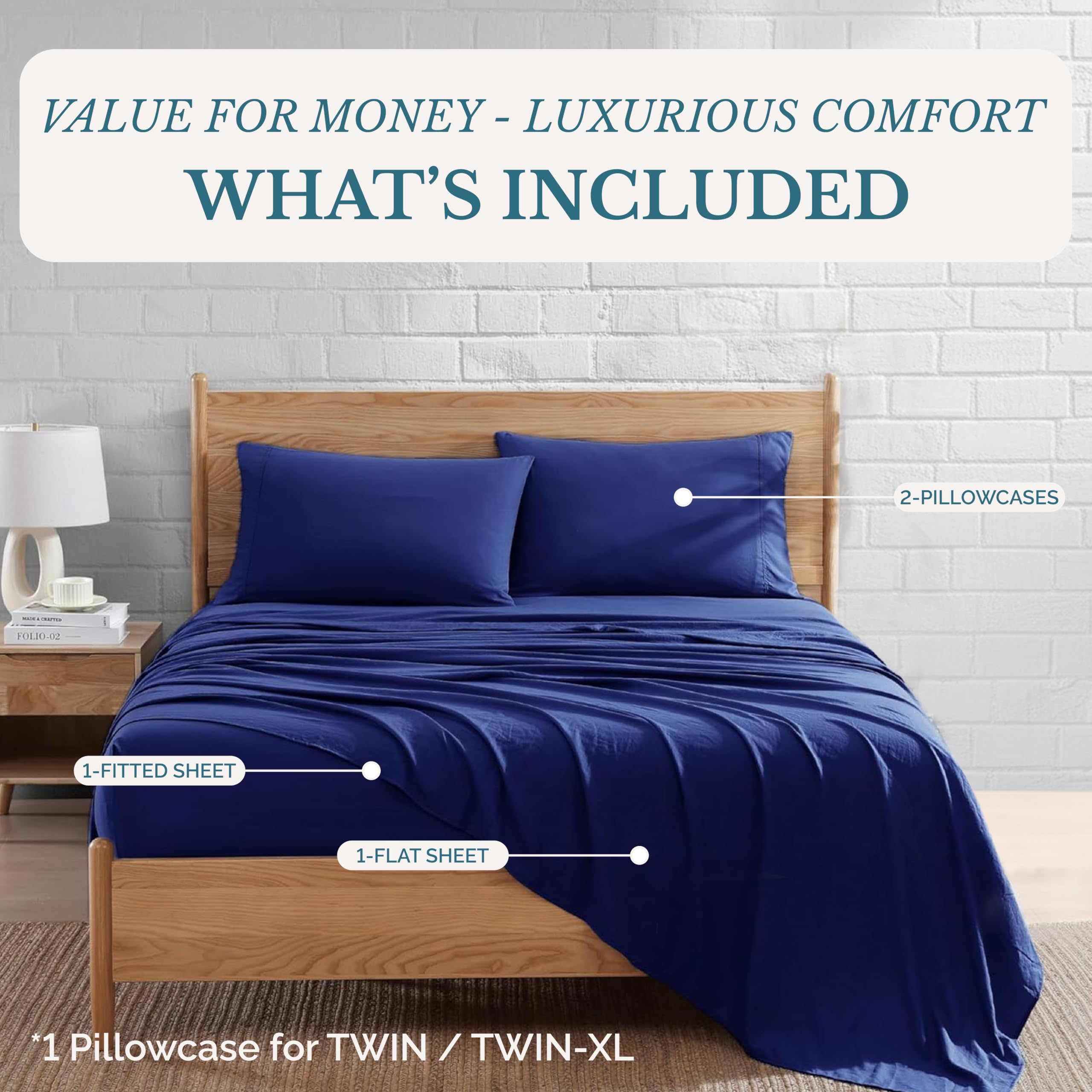 Casa Platino two 20x40 pillowcases stacked for coordinated bedroom styling