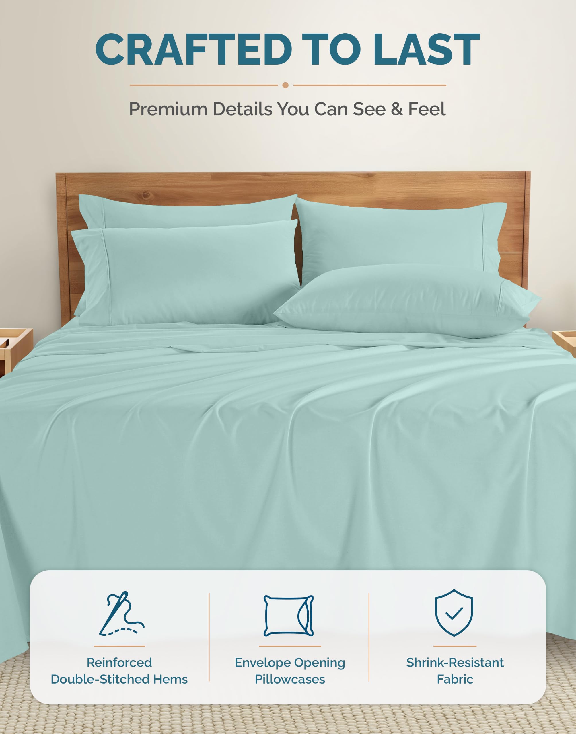 Casa Platino size comparison beside ruler illustrating deep pocket mattress compatibility
