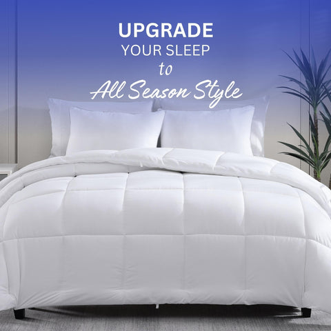Casa Platino queen comforter overlay on mattress demonstrating size coverage
