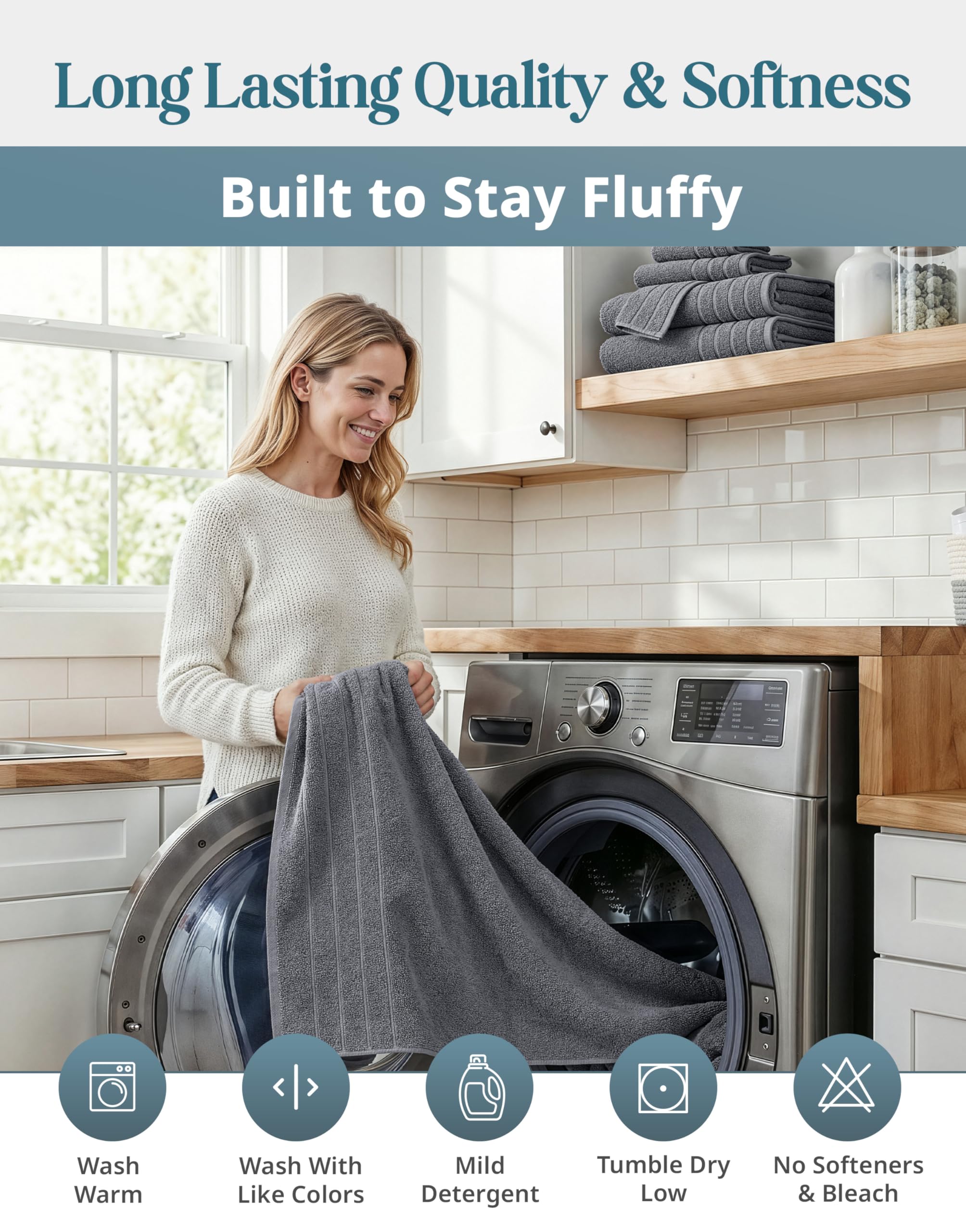 Casa Platino vacuum-packed towels flat for shipping showing eco-friendly reduced-volume packing