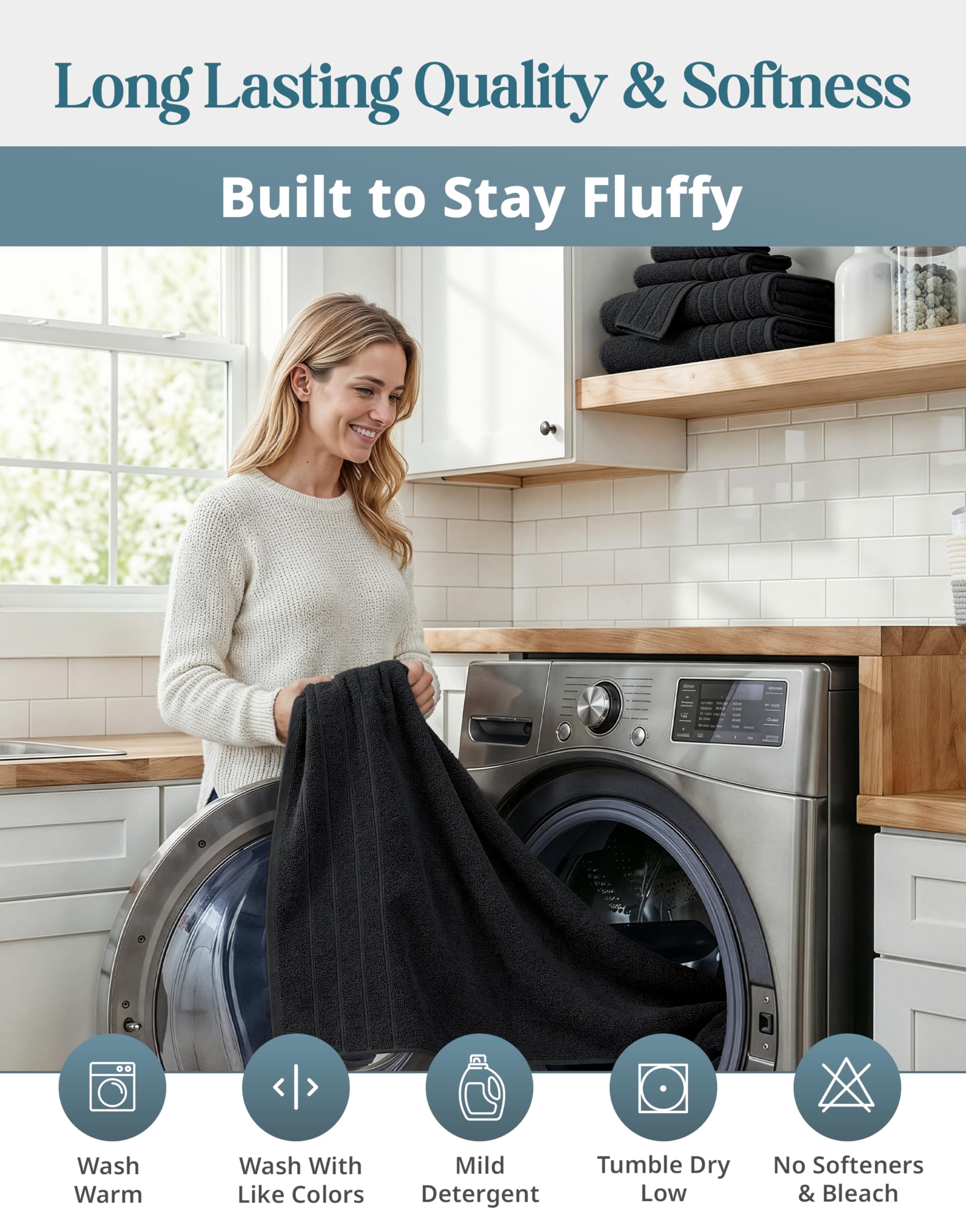 Casa Platino vacuum-packed towels demonstrating compact eco shipping
