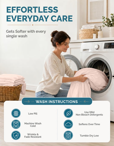 Casa Platino care label and OEKO-TEX tag showing safety-tested materials benefit