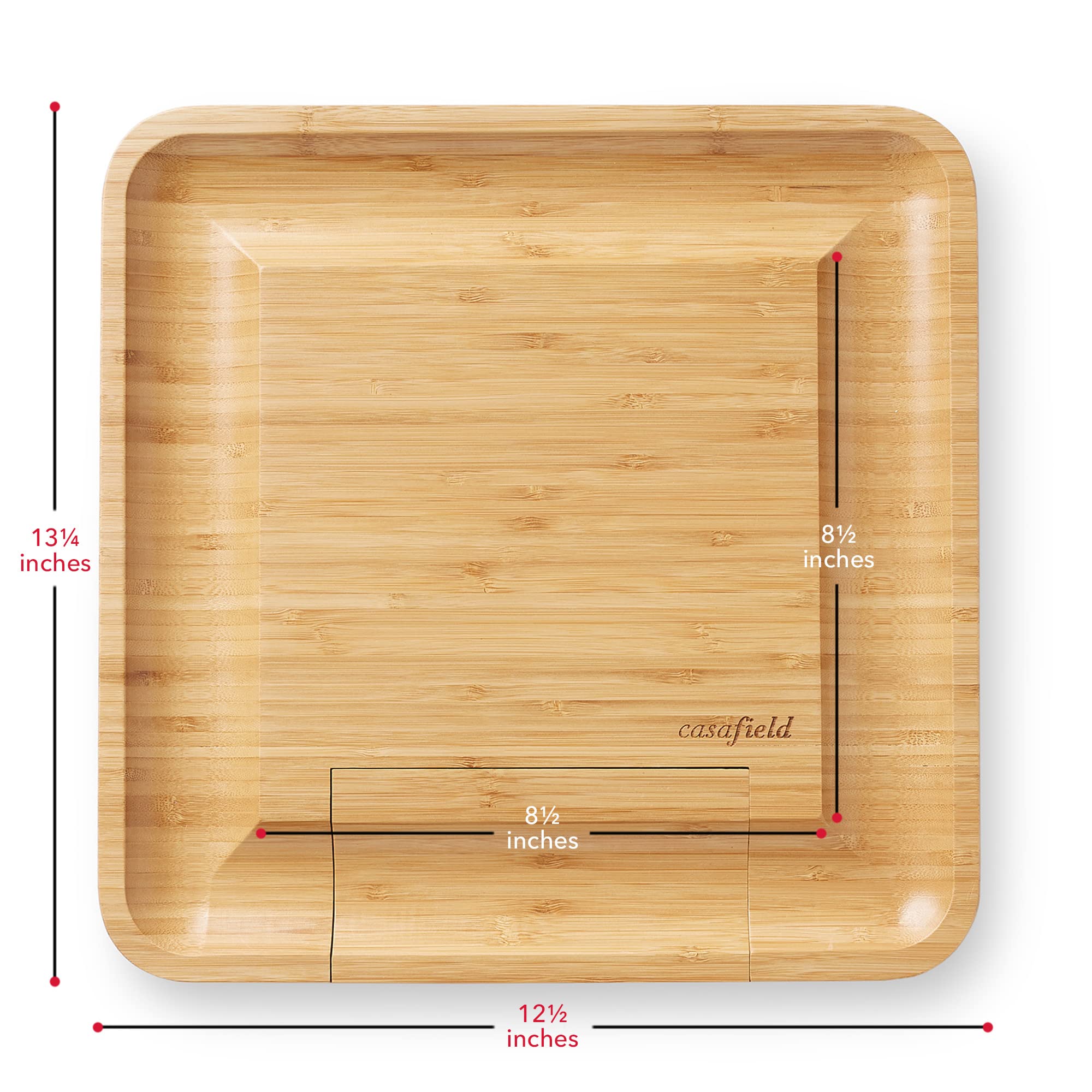 Close-up of Casafield bamboo grain highlighting smooth surface and durable, knife-resistant finish