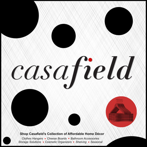Casafield closet lifestyle display with black hangers creating tidy wardrobe aesthetic