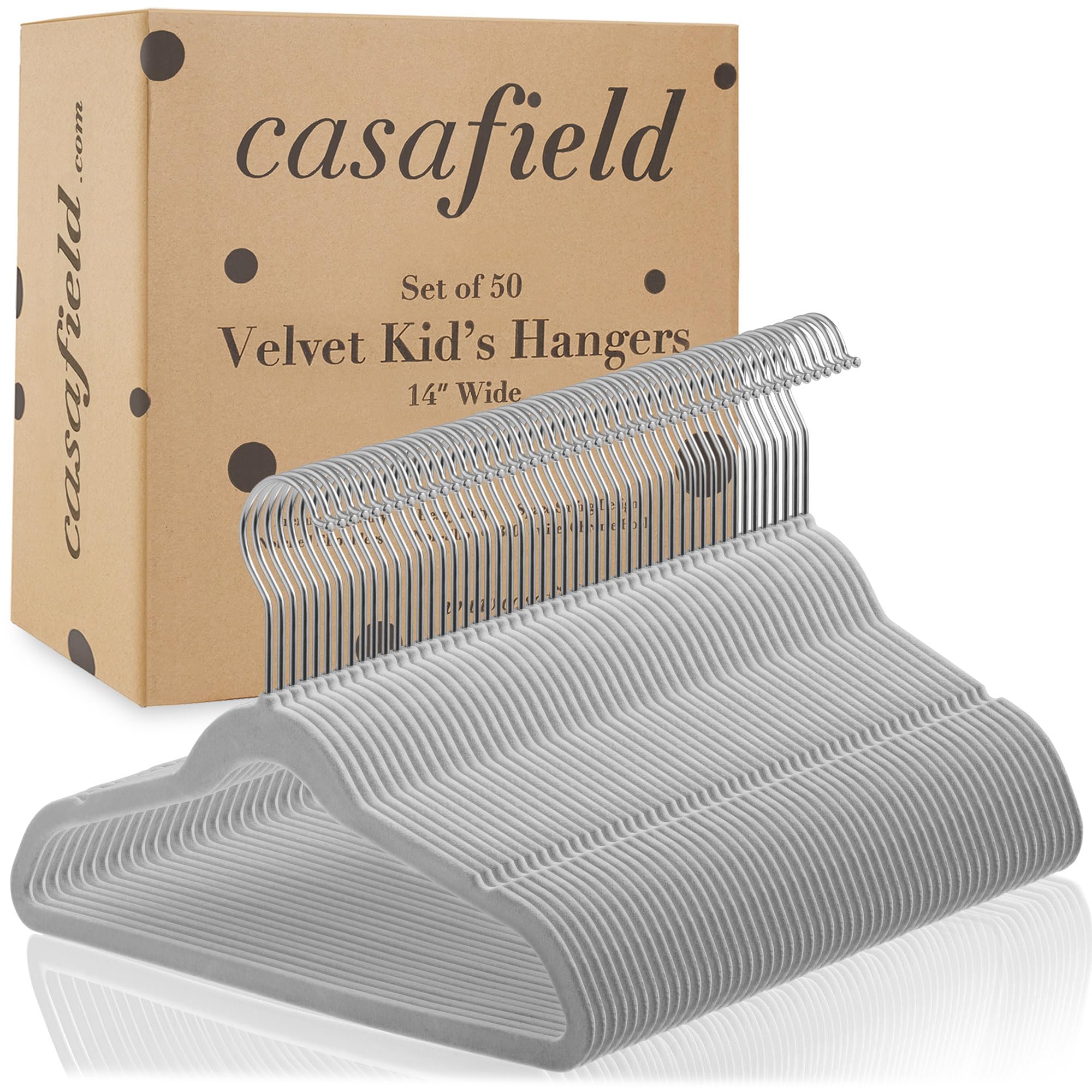 Casafield hangers in a child's closet organizing outfits for easy selection