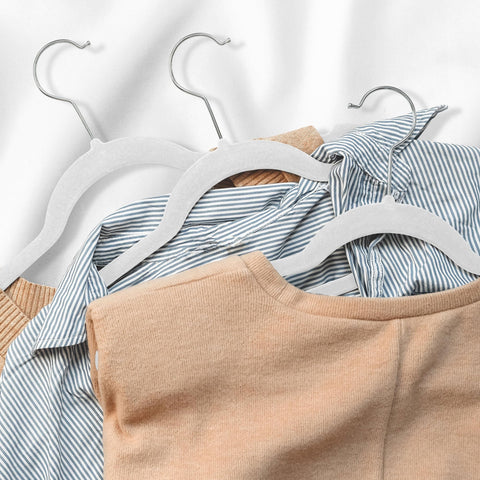 Casafield hangers in a child’s closet organizing outfits for quick access