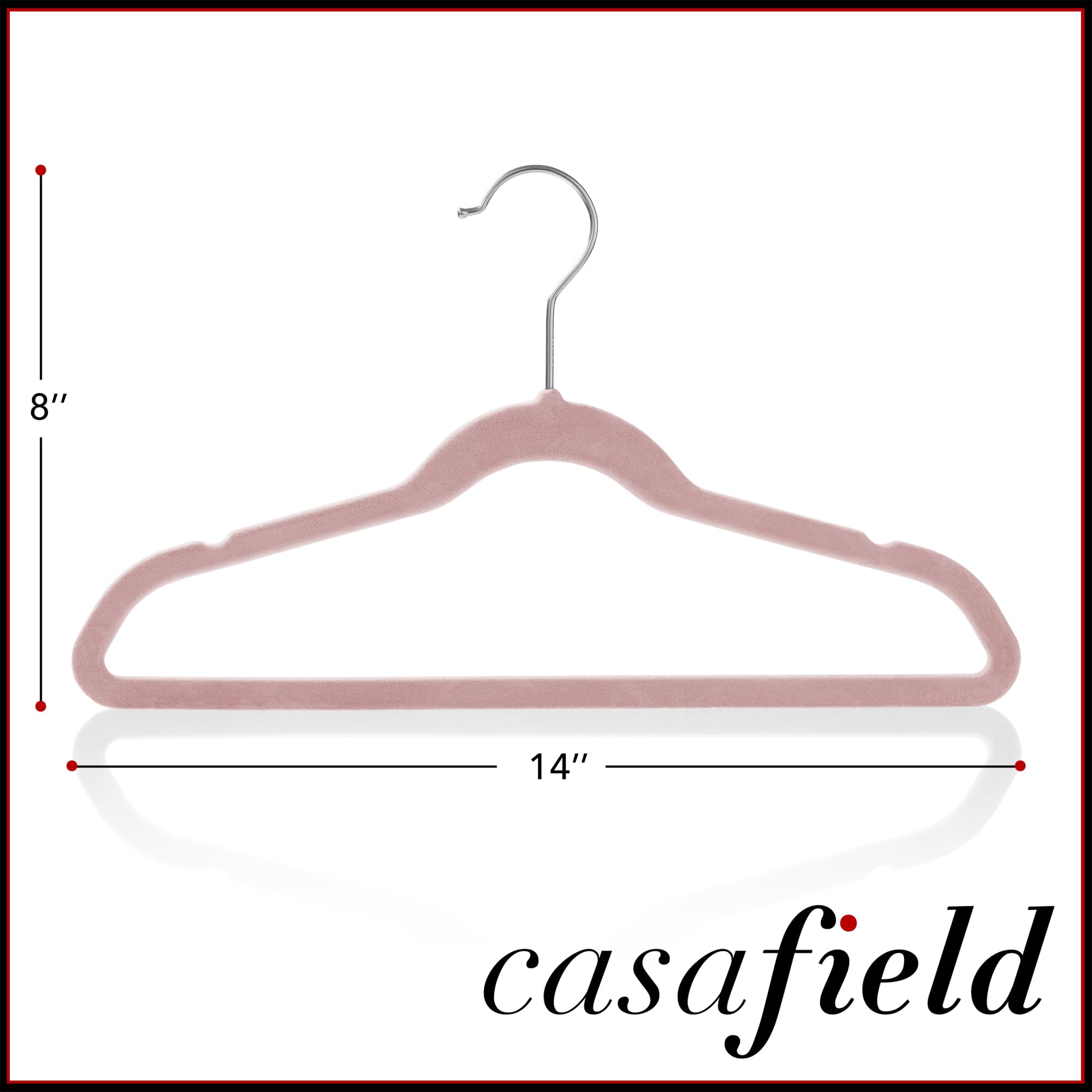 Casafield hanger holding a dress and jeans showing double-duty storage