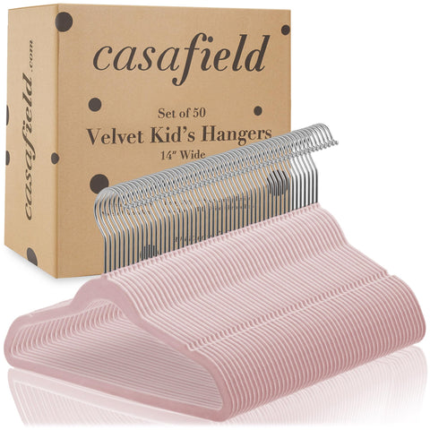 Casafield hangers in a child's closet organizing outfits for faster mornings