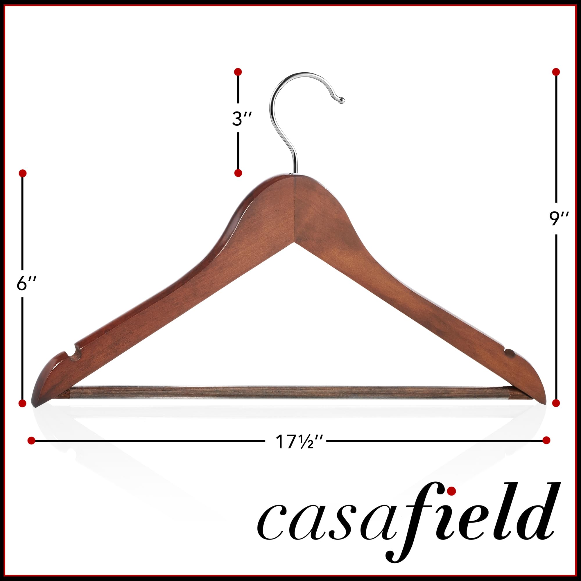 Casafield shoulder notches detail securing straps and protecting delicate fabrics