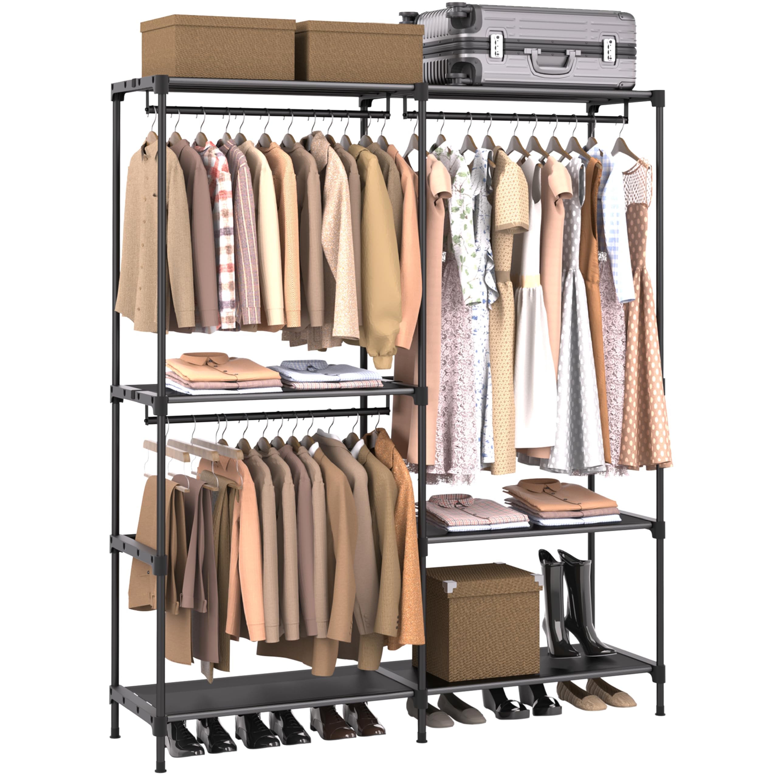 CASAMAYA front view of portable wardrobe showing full organized storage benefit