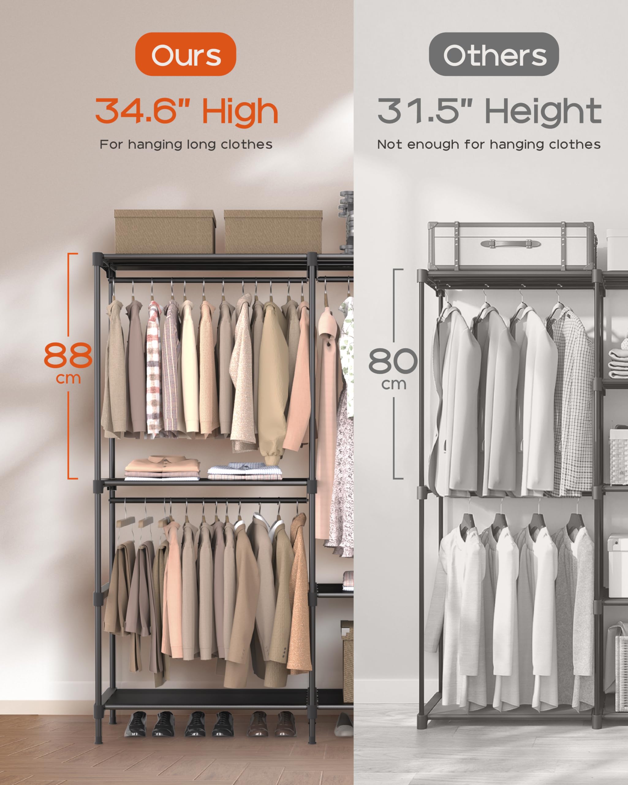 CASAMAYA top shelf with boxes showing extra storage capacity advantage