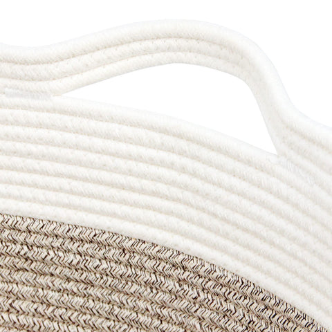 Casaphoria basket filled with blankets demonstrating roomy storage and neatness benefit