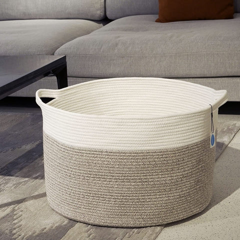 Casaphoria folded and vacuum-packed basket showing compact shipping and storage benefit