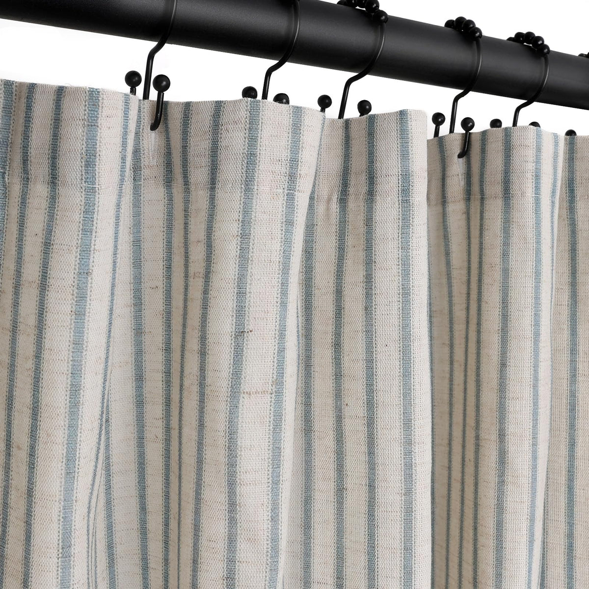 CasaTena front view showing heirloom blue farmhouse curtain benefits style
